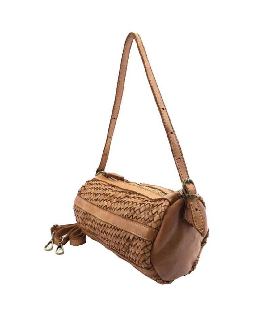 BZNA Umhängetasche Helina Bordeaux Italy Designer Clutch Ledertasche Schultertasche - B Z N A