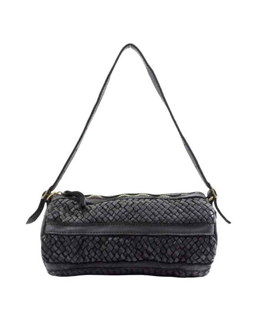 BZNA Umhängetasche Helina Schwarz Italy Designer Clutch Ledertasche Schultertasche