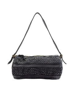BZNA Umhängetasche Helina Schwarz Italy Designer Clutch Ledertasche Schultertasche - B Z N A