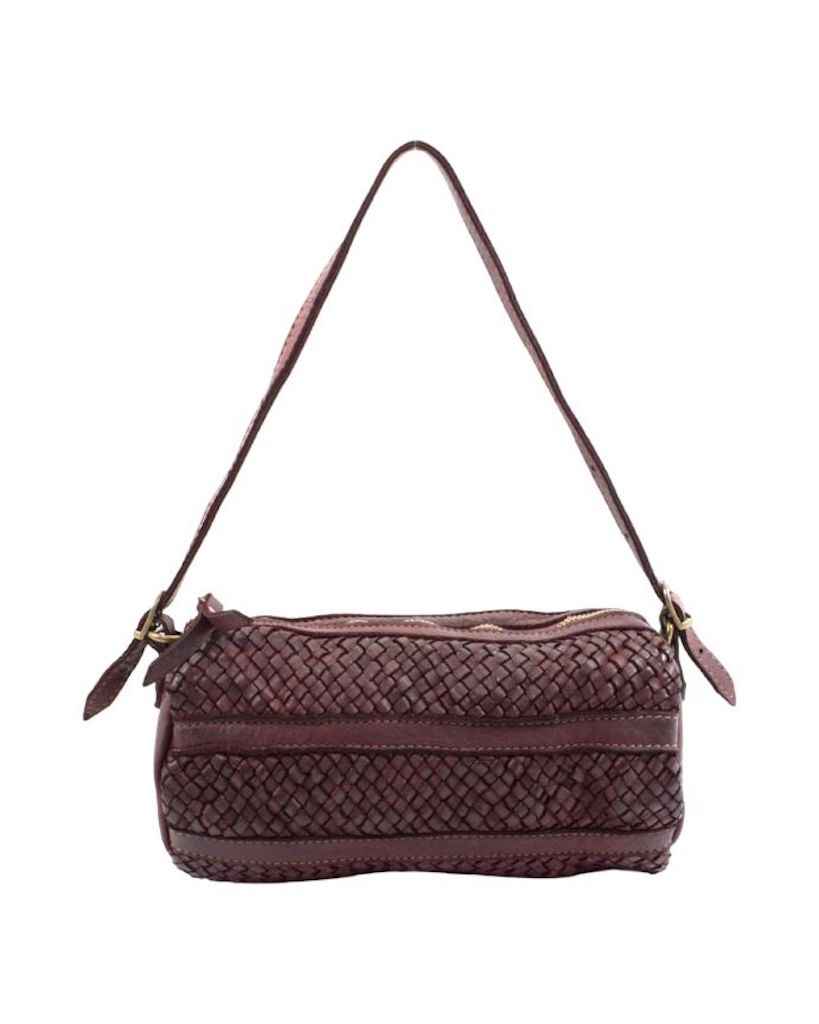 BZNA Umhängetasche Helina Bordeaux Italy Designer Clutch Ledertasche Schultertasche