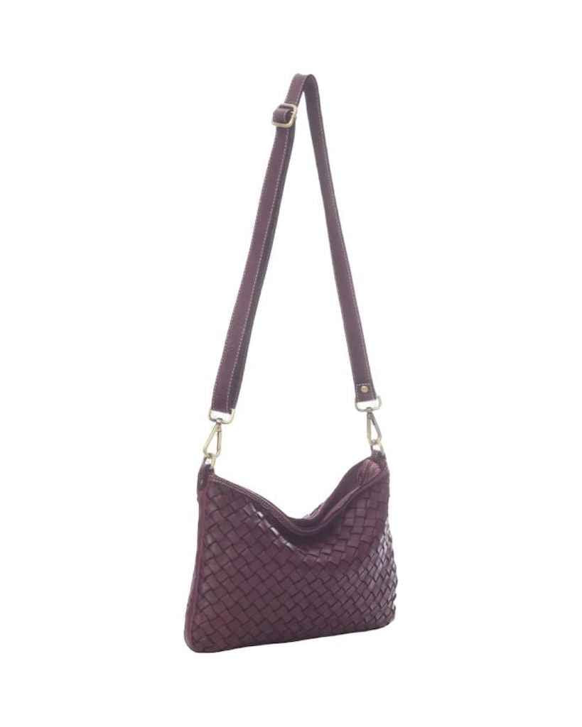 BZNA Bag Emma Bordeaux Italy Designer Clutch Umhängetasche Ledertasche Schultertasche Tasche Leder Neu