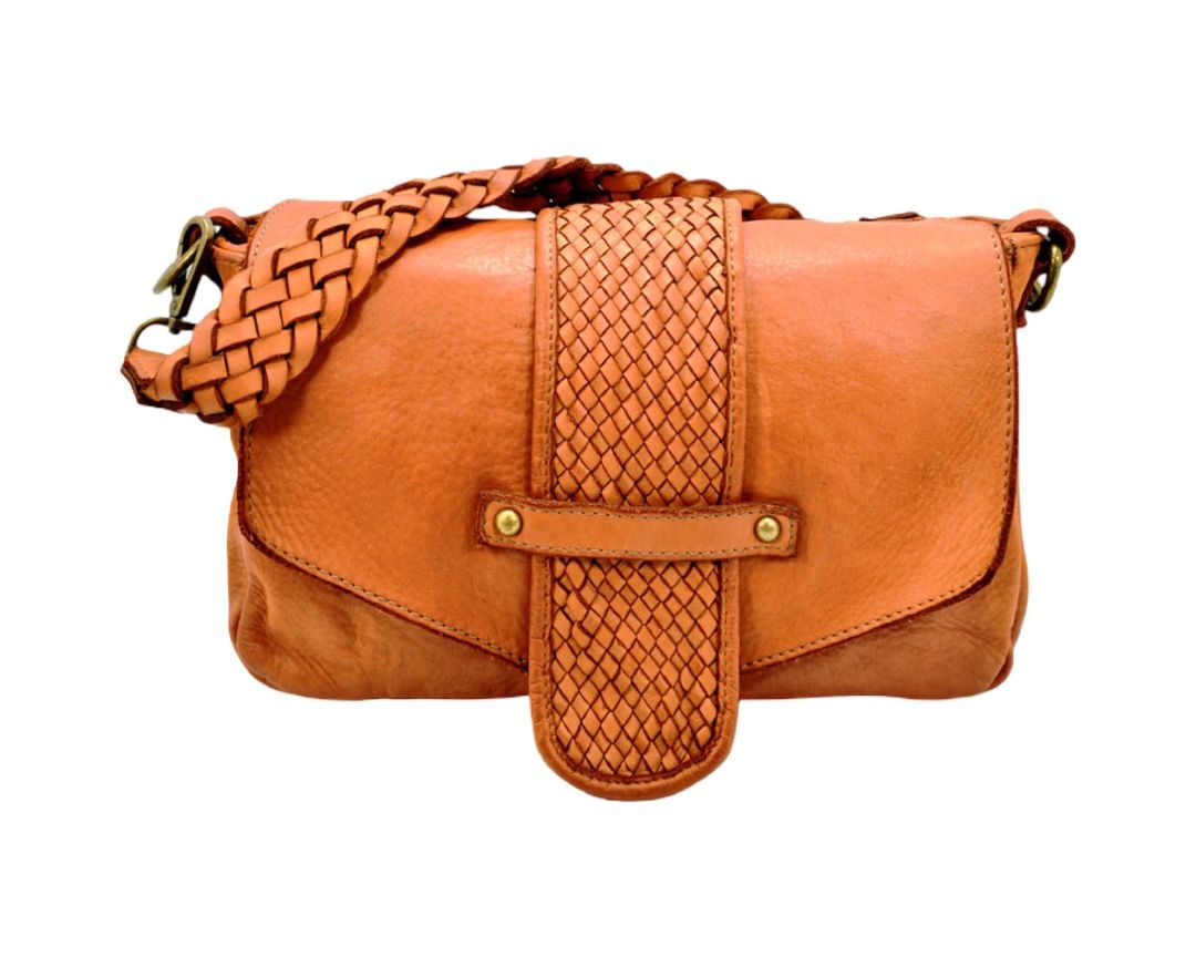 BZNA Bag Rada Cognac Italy Damen Handtasche Schultertasche Tasche Leder - B Z N A