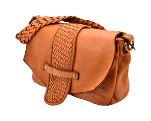 BZNA Bag Rada Cognac Italy Damen Handtasche Schultertasche Tasche Leder - B Z N A