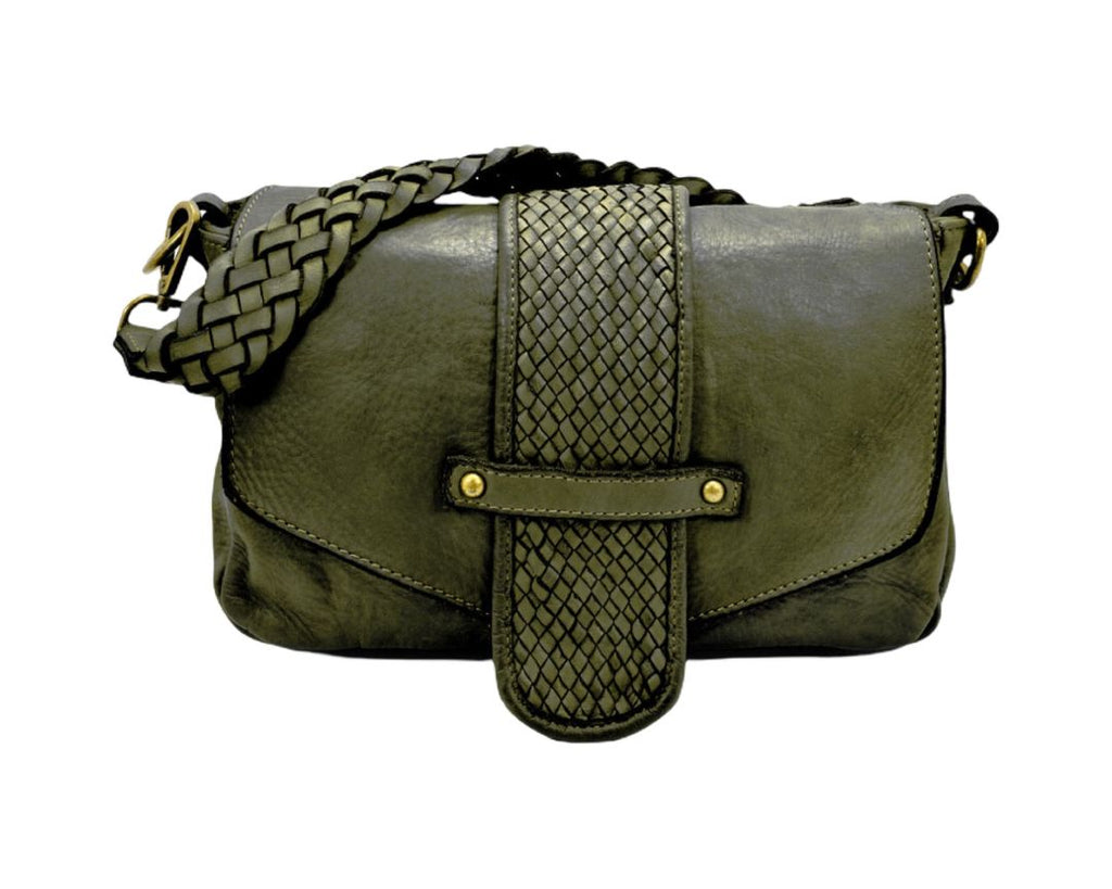 BZNA Bag Rada Grün Italy Damen Handtasche Schultertasche Tasche Leder - B Z N A