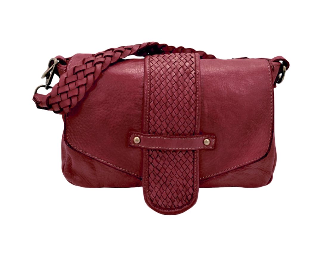 BZNA Bag Rada Bordeaux Italy Damen Handtasche Schultertasche Tasche Leder - B Z N A