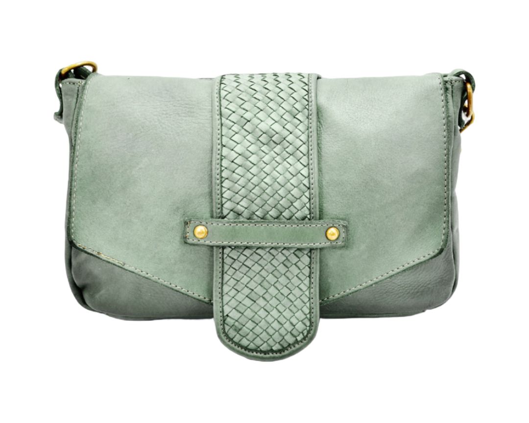 BZNA Bag Rada Salvia Grün Italy Damen Handtasche Schultertasche Tasche Leder - B Z N A