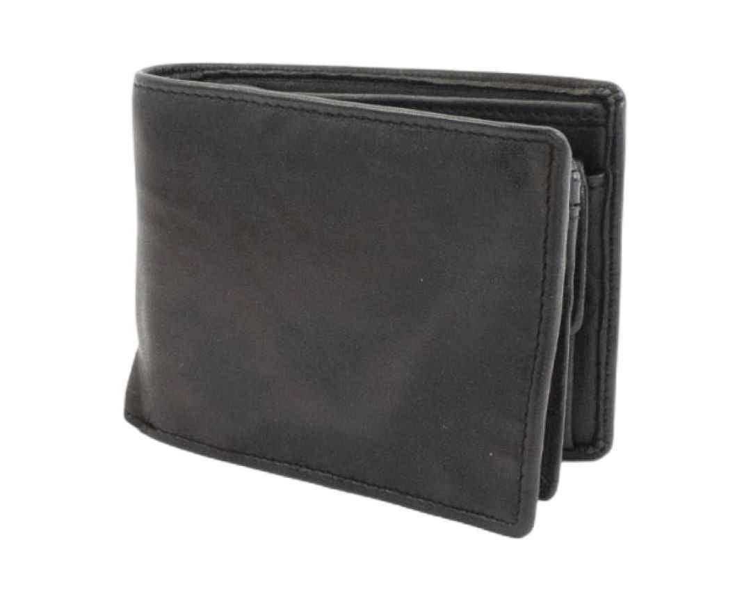 BZNA Berlin Mario Herren Geldbörse Schwarz Wallet Clutch Leather Leder Portemonnaie