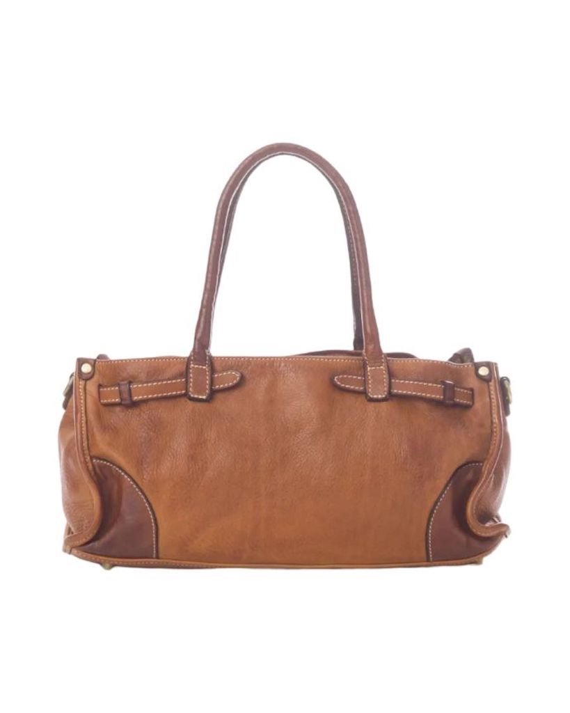 BZNA Bag Kyla Cognac Italy Designer Damen Handtasche Schultertasche Tasche Leder - B Z N A