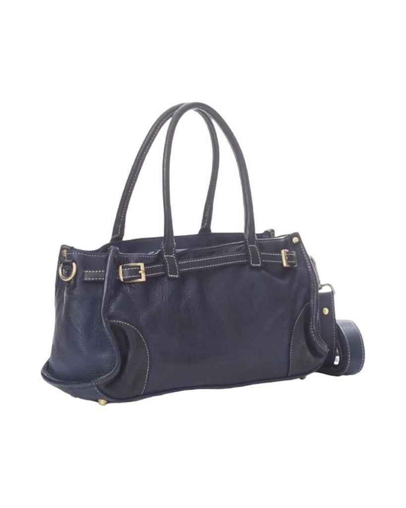 BZNA Bag Kyla Blau Italy Designer Damen Handtasche Schultertasche Tasche Leder
