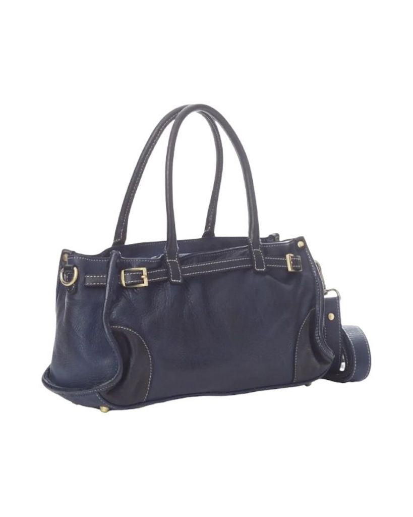 BZNA Bag Kyla Blau Italy Designer Damen Handtasche Schultertasche Tasche Leder - B Z N A