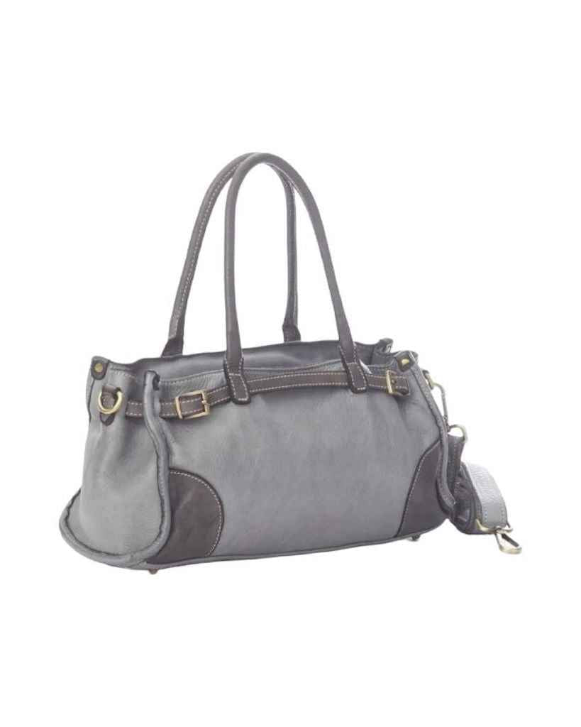BZNA Bag Kyla Grau Italy Designer Damen Handtasche Schultertasche Tasche Leder