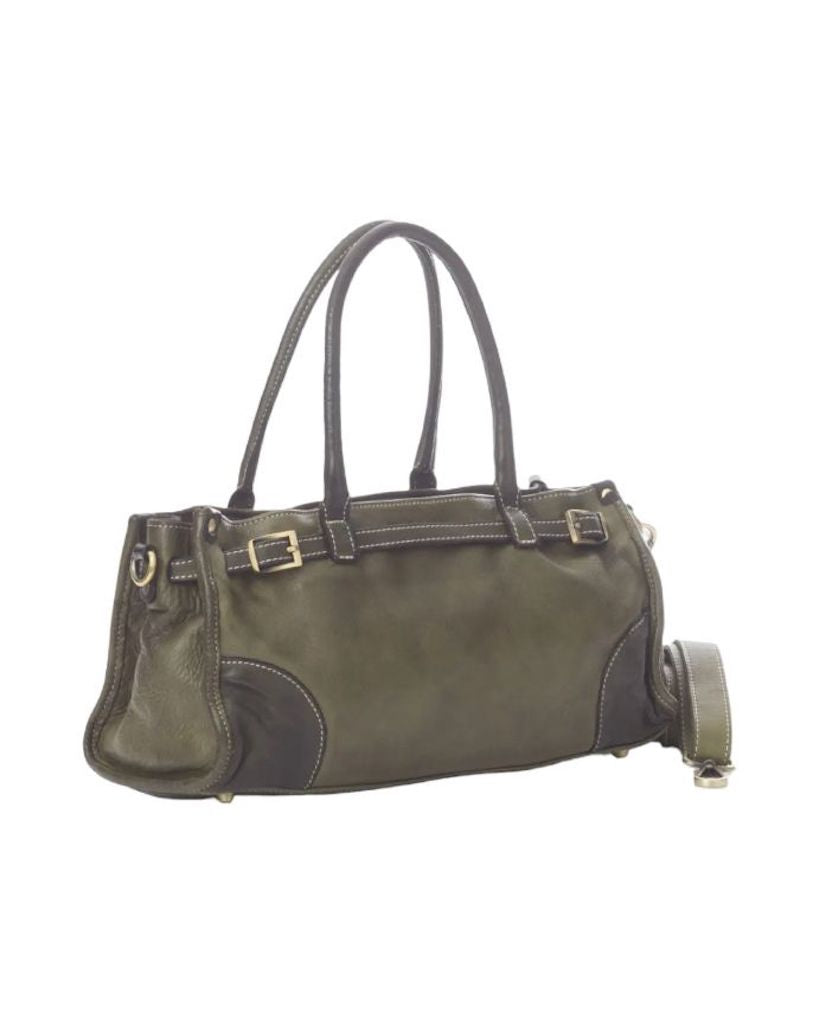 BZNA Bag Kyla Grün Italy Designer Damen Handtasche Schultertasche Tasche Leder - B Z N A