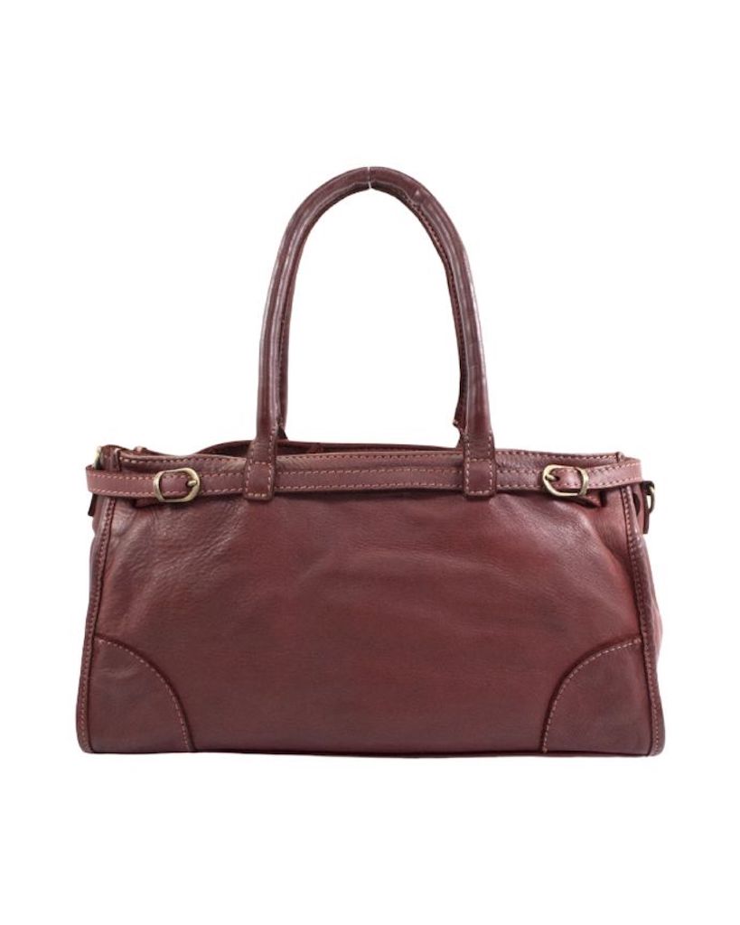 BZNA Bag Kyla Bordeaux Italy Designer Damen Handtasche Schultertasche Tasche Leder - B Z N A