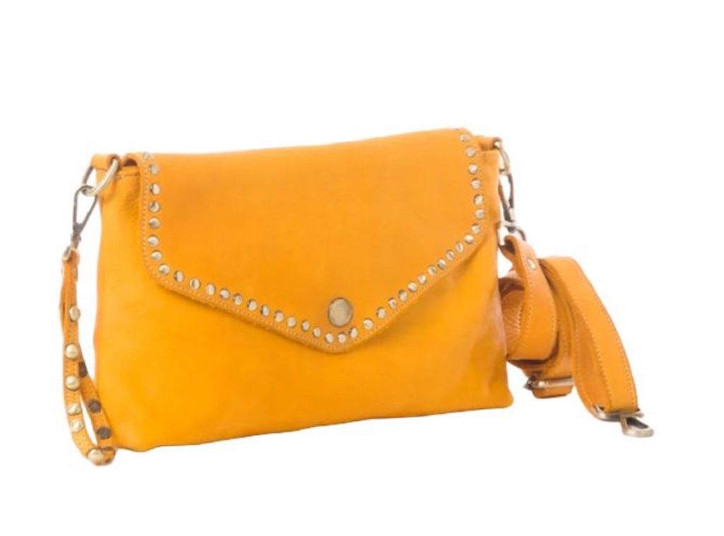 BZNA Bag Doria Gelb Clutch Italy Designer Damen Umhängetasche Schultertasche Neu - B Z N A