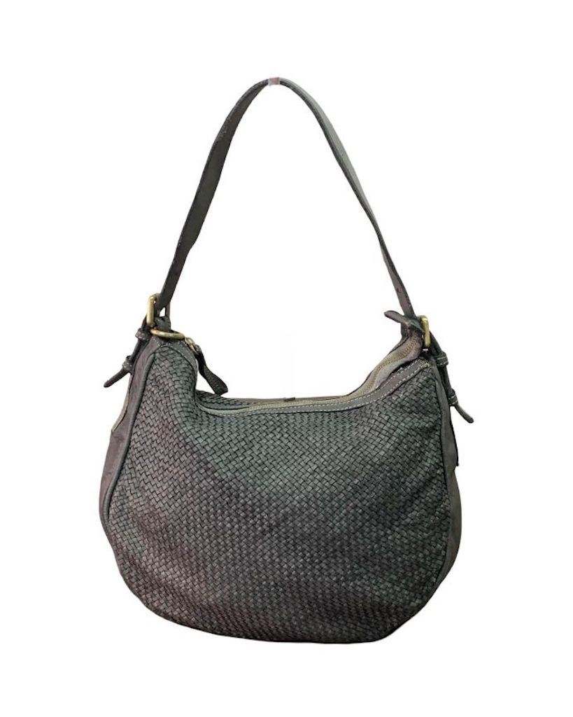 BZNA Bag Anja Grau Italy Designer Beutel Umhängetasche Damen Handtasche Leder - B Z N A
