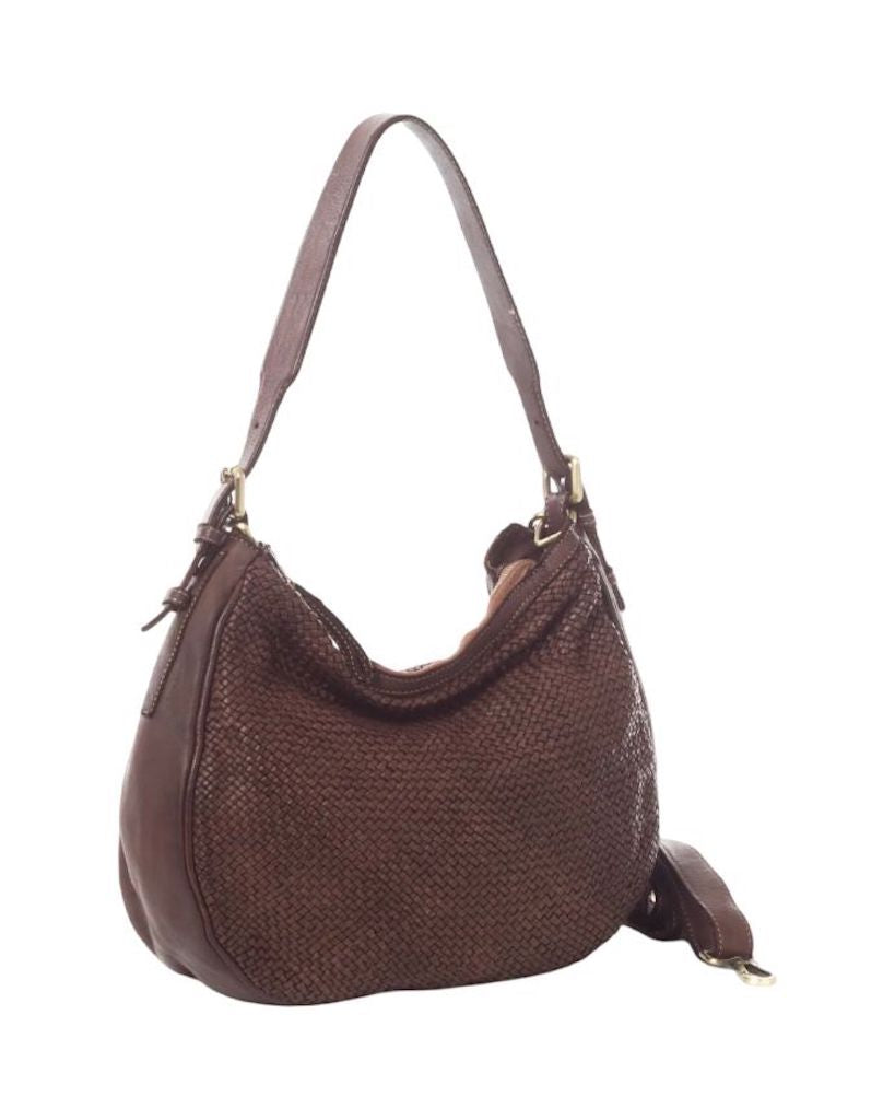 BZNA Bag Anja Braun Italy Designer Beutel Umhängetasche Damen Handtasche Leder - B Z N A
