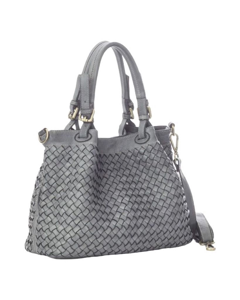BZNA Bag Fina small Hellgrau Italy Designer Damen Handtasche Schultertasche Tasche Shopper Neu - B Z N A