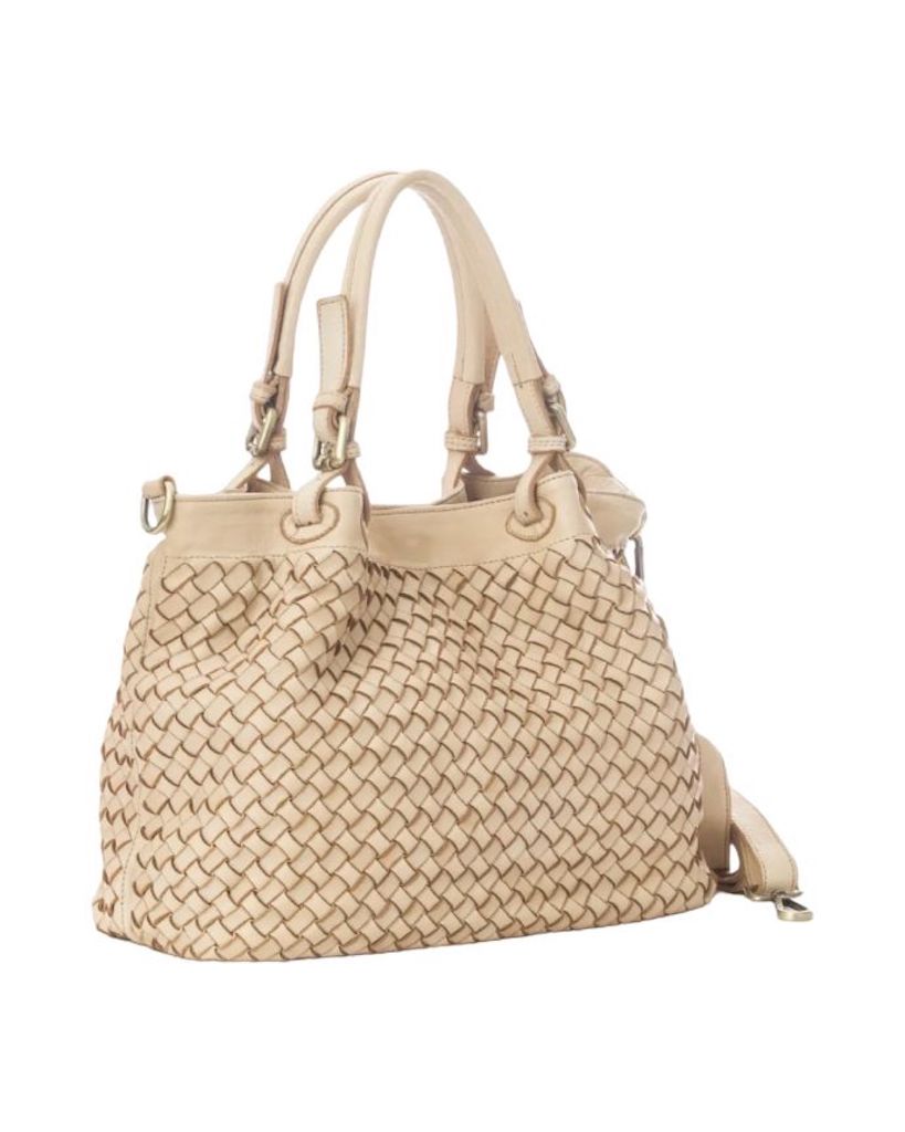 BZNA Bag Fina small Beige Italy Designer Damen Handtasche Schultertasche Tasche Shopper Neu - B Z N A