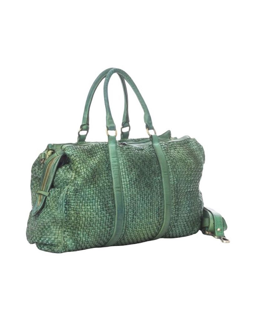 BZNA Bag Pepper Grün Brilliant Italy Designer Weekender Reise Tasche Handtasche Schultertasche Leder Shopper