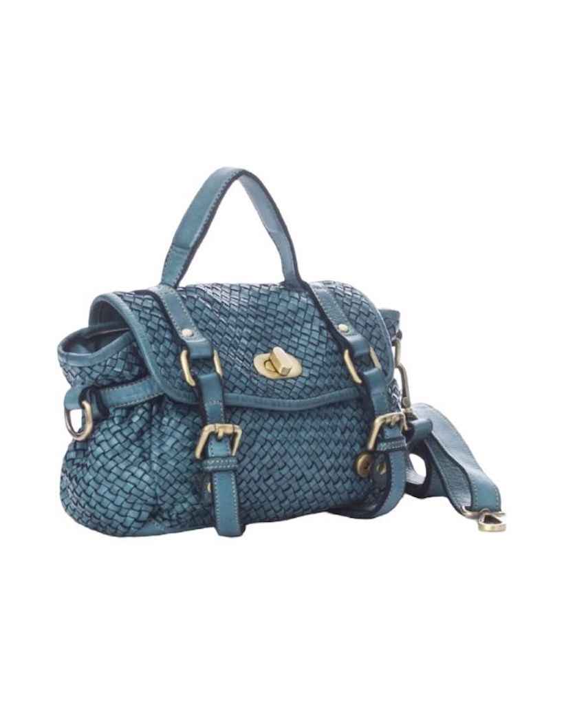 BZNA Bag Trixie Petrol  Italy Damen Handtasche Schultertasche Tasche Leder