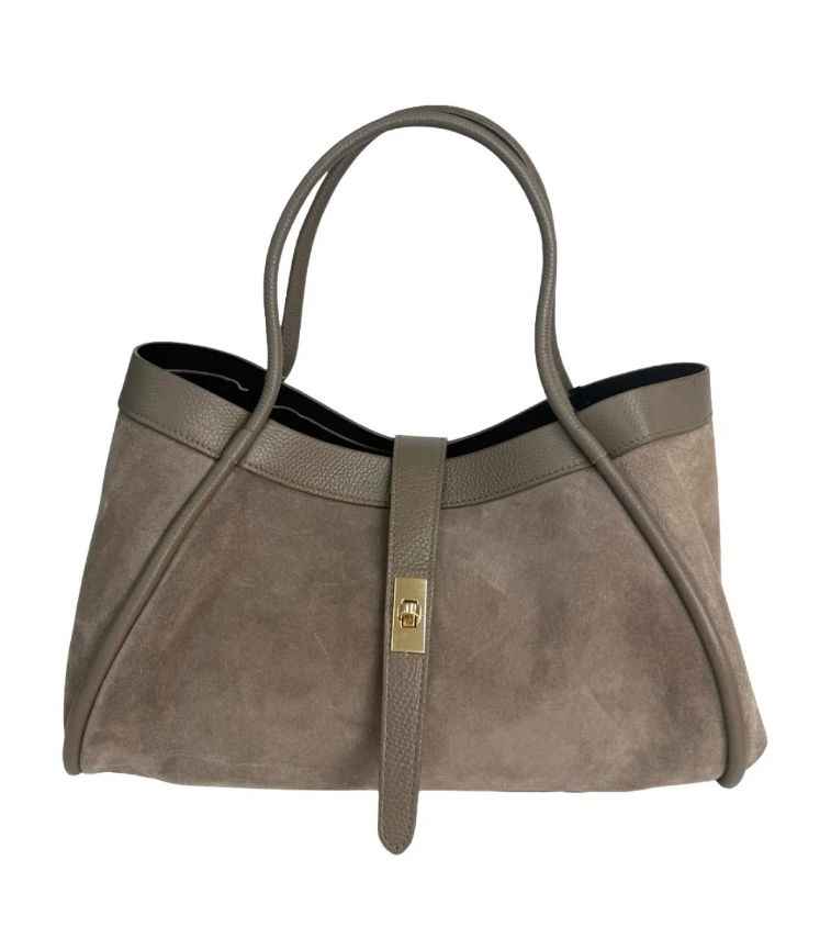 BZNA Bag Filiz Taupe Wildleder Italy Damen Handtasche Schultertasche Tasche
