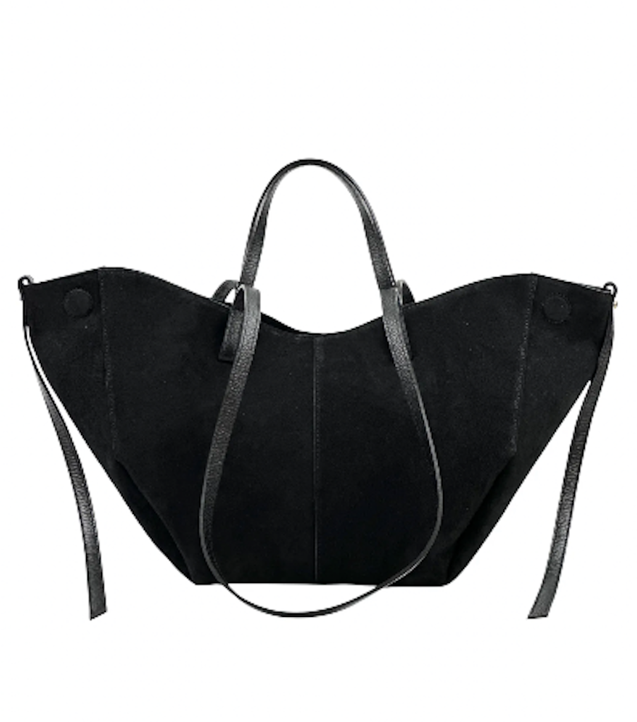 BZNA Bag Fonda Schwarz Wildleder Italy Damen Shopper Handtasche Schultertasche Tasche
