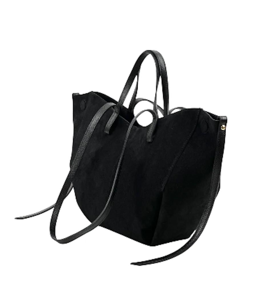 BZNA Bag Fonda Schwarz Wildleder Italy Damen Shopper Handtasche Schultertasche Tasche