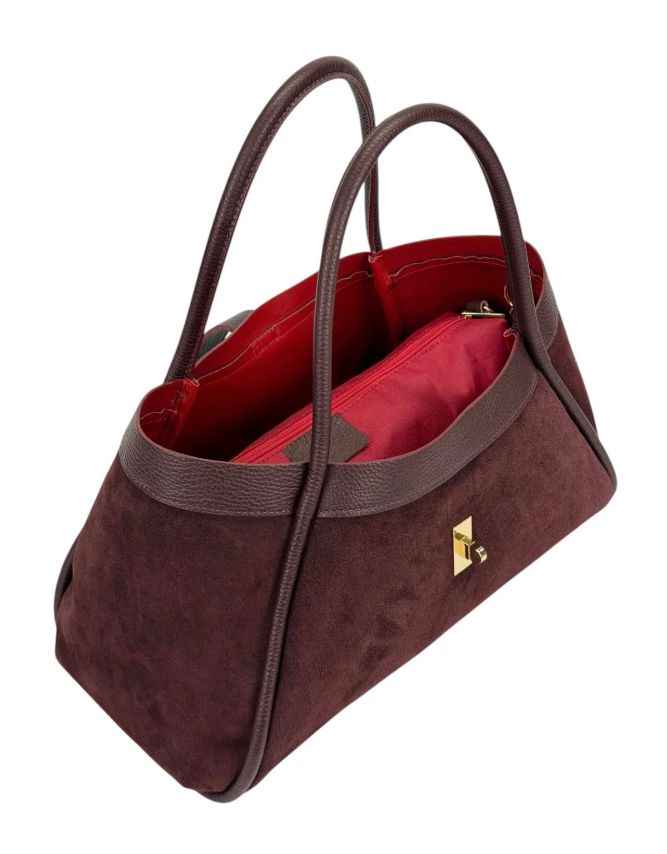 BZNA Bag Filiz Bordeaux Wildleder Italy Damen Handtasche Schultertasche Tasche