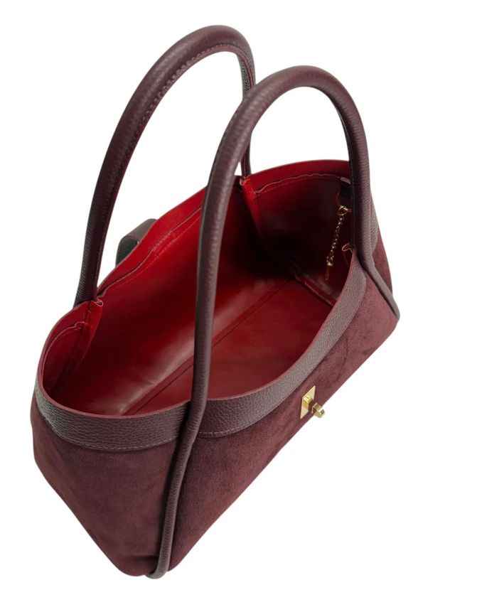 BZNA Bag Filiz Bordeaux Wildleder Italy Damen Handtasche Schultertasche Tasche