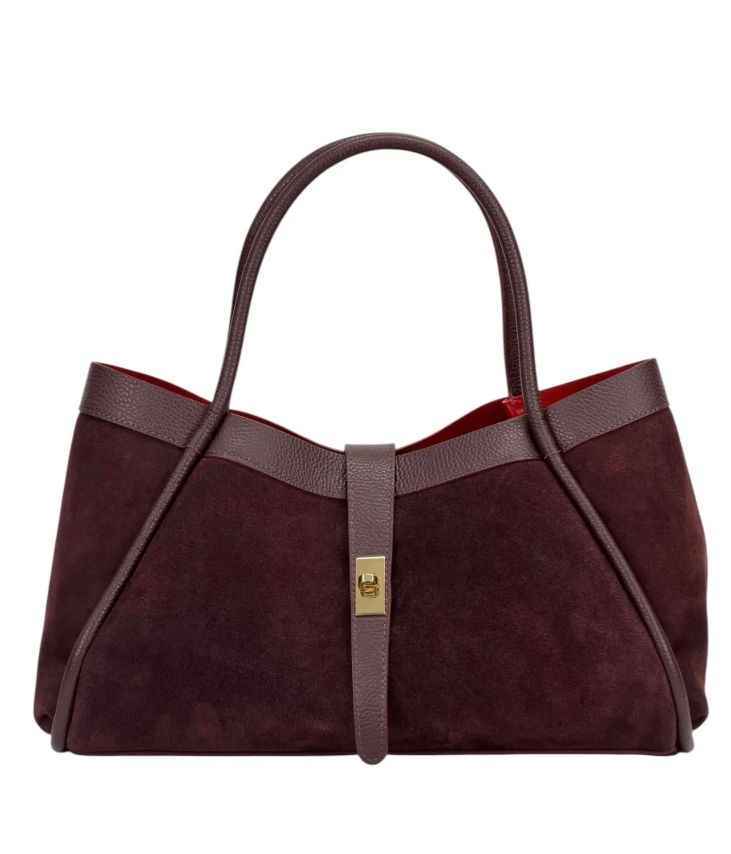 BZNA Bag Filiz Bordeaux Wildleder Italy Damen Handtasche Schultertasche Tasche