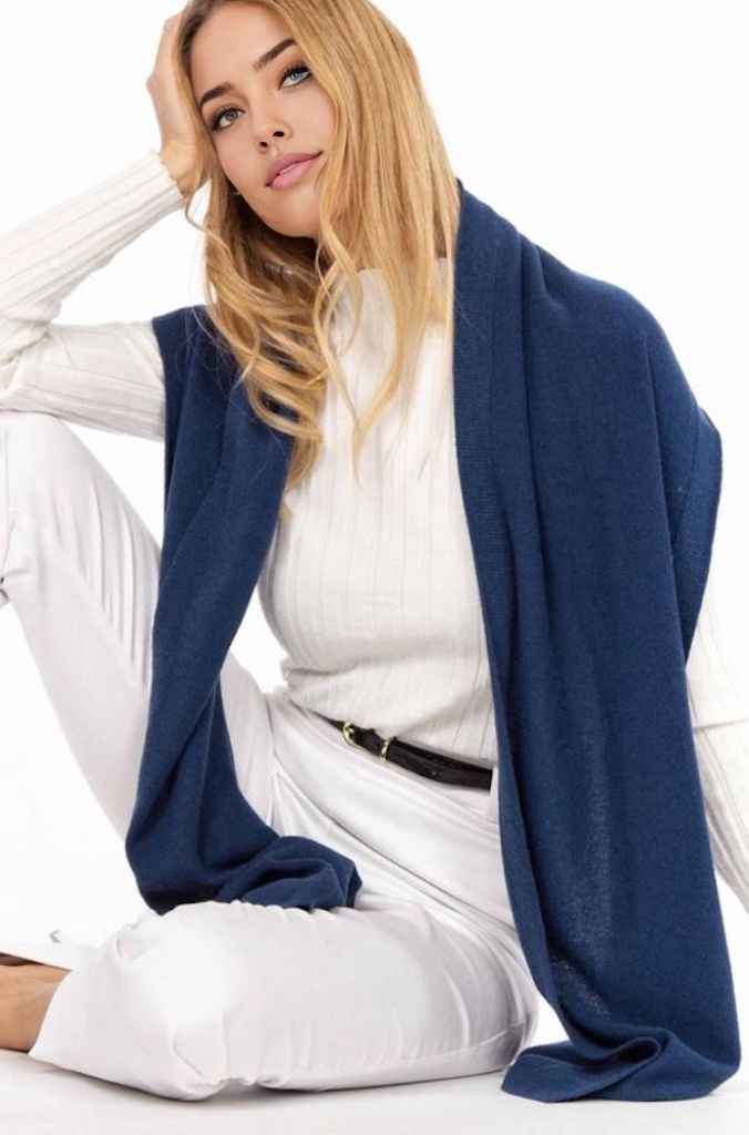BZNA Cashmere Großer Wollschal in vielen Farben - Umhänge Schal Stola mit Kaschmir Unisex MADE IN ITALY