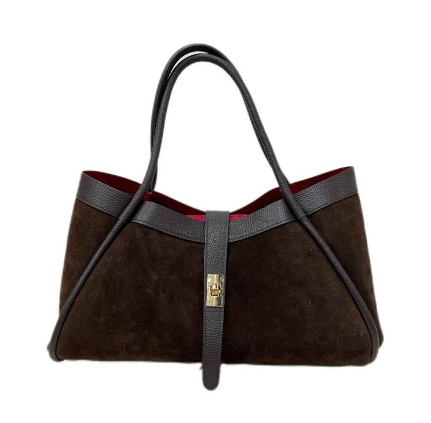 BZNA Bag Filiz Braun Wildleder Italy Damen Handtasche Schultertasche Tasche