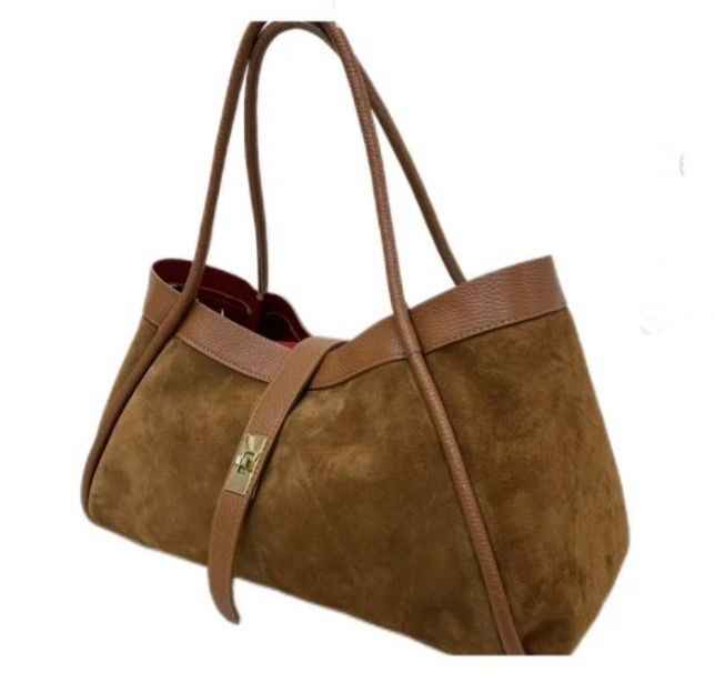 BZNA Bag Filiz Cognac Wildleder Italy Damen Handtasche Schultertasche Tasche