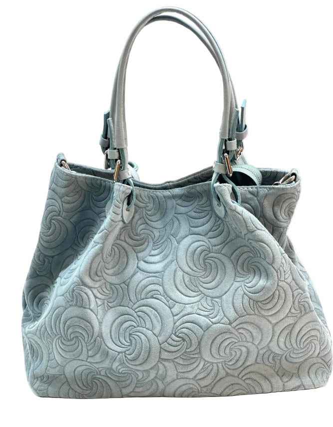 BZNA Bag Amia Celeste geprägt Leder Italy Damen Shopper Handtasche Schultertasche Tasche