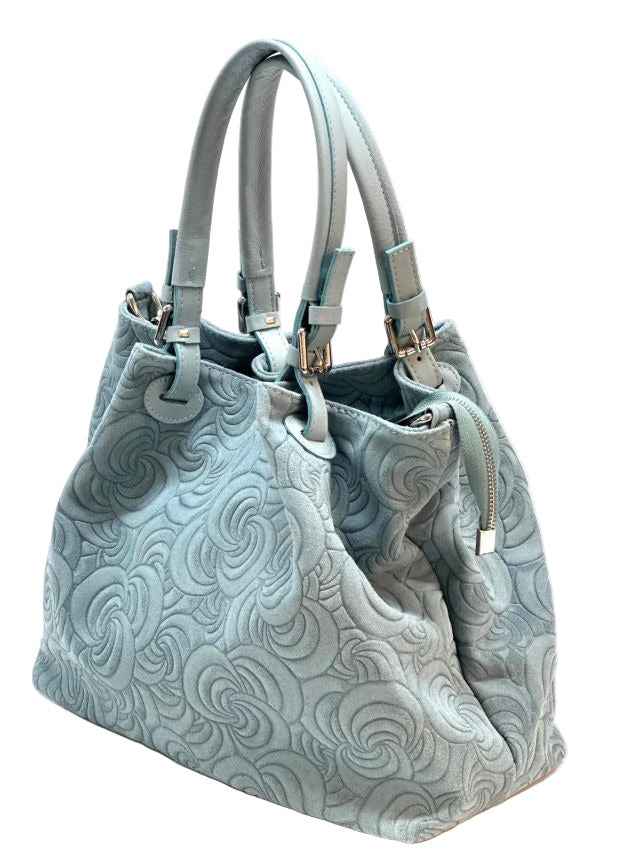 BZNA Bag Amia Celeste geprägt Leder Italy Damen Shopper Handtasche Schultertasche Tasche