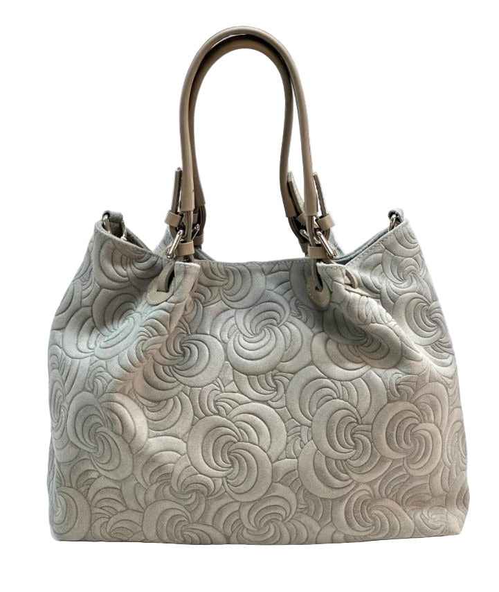 BZNA Bag Amia Grigio geprägt Leder Italy Damen Shopper Handtasche Schultertasche Tasche
