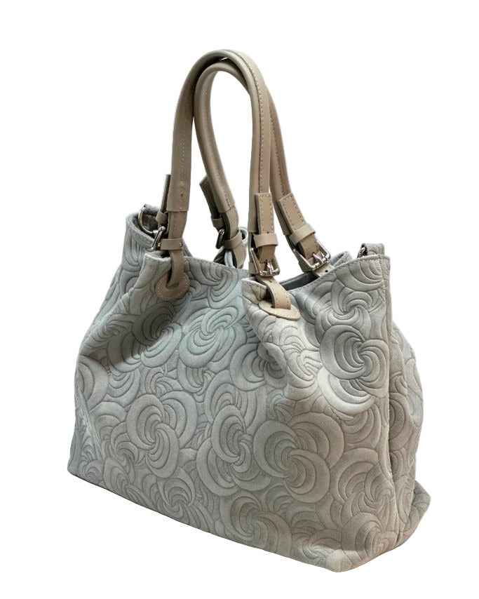 BZNA Bag Amia Grigio geprägt Leder Italy Damen Shopper Handtasche Schultertasche Tasche
