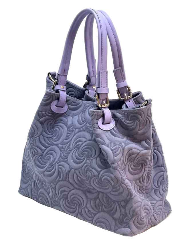 BZNA Bag Amia Violett geprägt Leder Italy Damen Shopper Handtasche Schultertasche Tasche