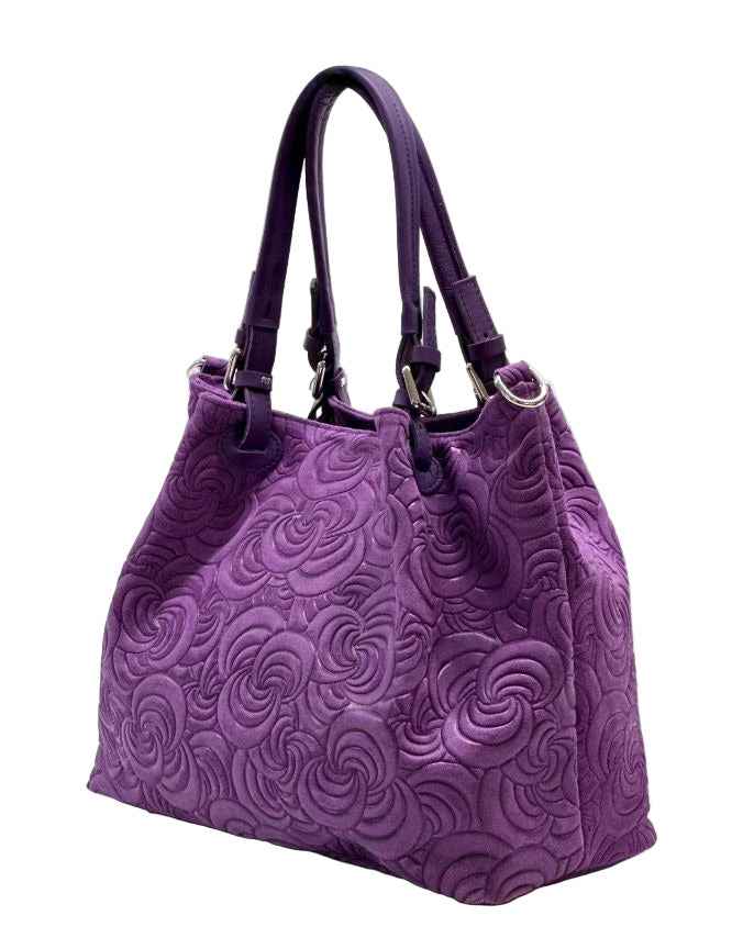 BZNA Bag Amia Viola geprägt Leder Italy Damen Shopper Handtasche Schultertasche Tasche