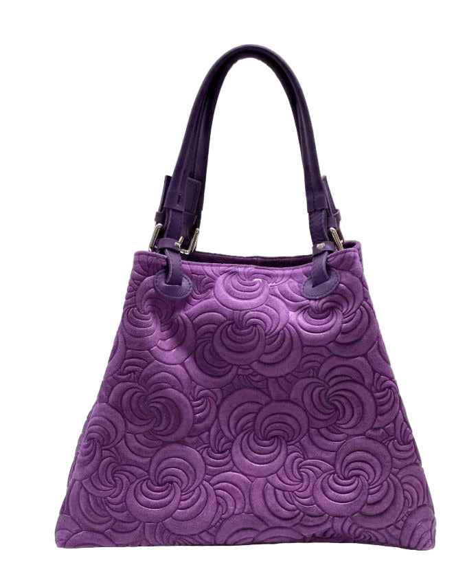 BZNA Bag Amia Viola geprägt Leder Italy Damen Shopper Handtasche Schultertasche Tasche