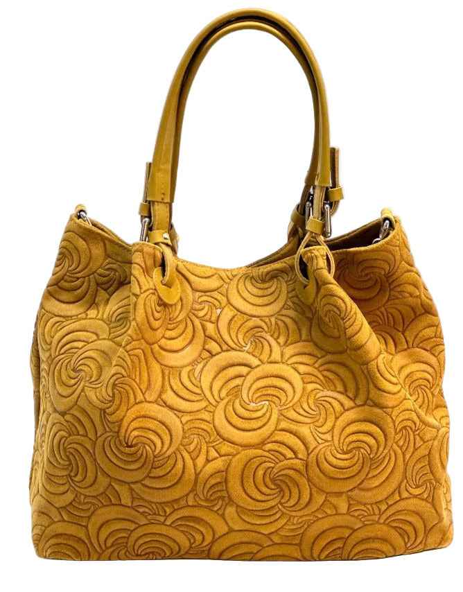BZNA Bag Amia Senape geprägt Leder Italy Damen Shopper Handtasche Schultertasche Tasche