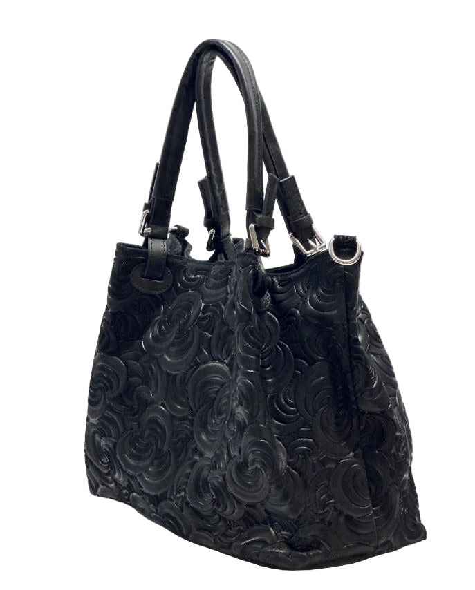 BZNA Bag Amia Nero geprägt Leder Italy Damen Shopper Handtasche Schultertasche Tasche