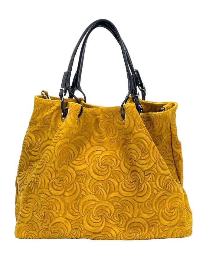BZNA Bag Sephrina Senape geprägt Leder Italy Damen Shopper Handtasche Schultertasche Tasche