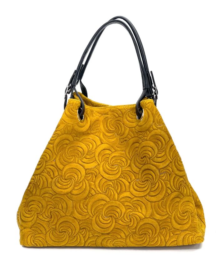 BZNA Bag Sephrina Senape geprägt Leder Italy Damen Shopper Handtasche Schultertasche Tasche - B Z N A