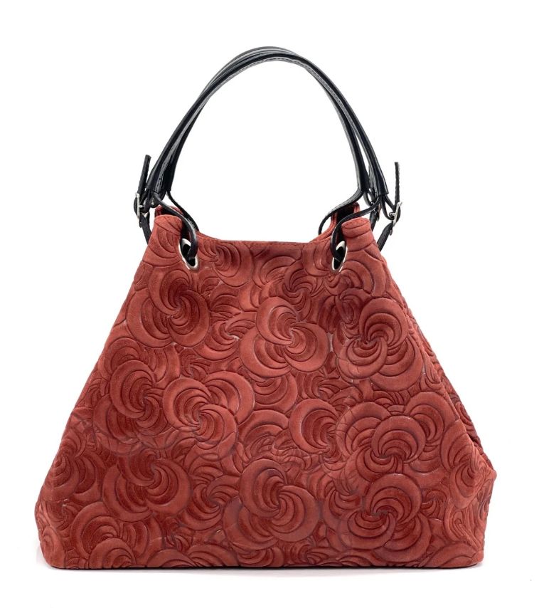 BZNA Bag Sephrina Mattone geprägt Leder Italy Damen Shopper Handtasche Schultertasche Tasche - B Z N A