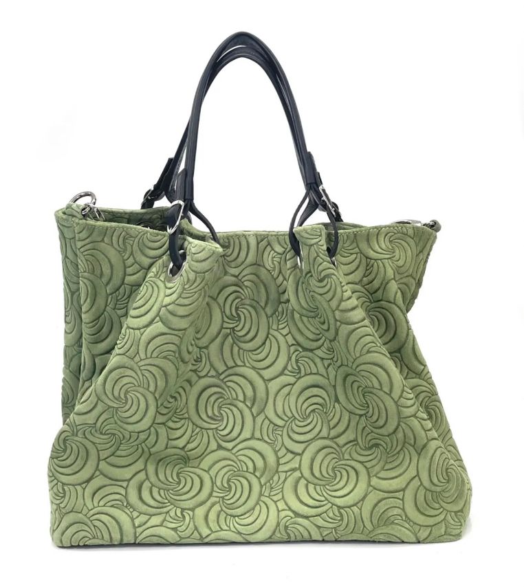 BZNA Bag Sephrina Salvia geprägt Leder Italy Damen Shopper Handtasche Schultertasche Tasche - B Z N A