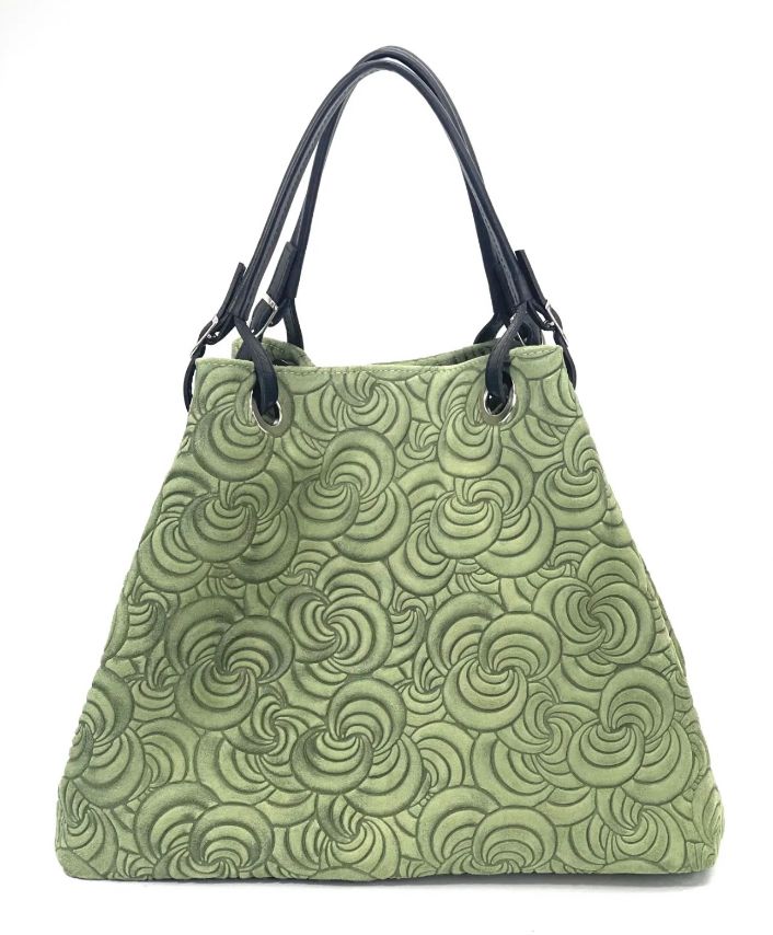 BZNA Bag Sephrina Salvia geprägt Leder Italy Damen Shopper Handtasche Schultertasche Tasche - B Z N A