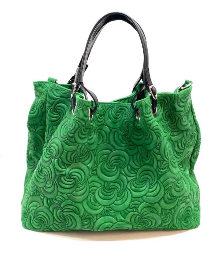 BZNA Bag Sephrina Verde Mela geprägt Leder Italy Damen Shopper Handtasche Schultertasche Tasche - B Z N A