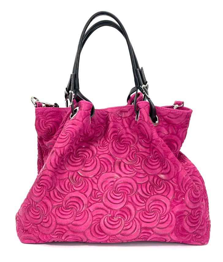 BZNA Bag Sephrina Fuxia geprägt Leder Italy Damen Shopper Handtasche Schultertasche Tasche