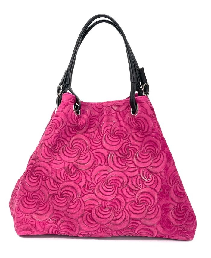 BZNA Bag Sephrina Fuxia geprägt Leder Italy Damen Shopper Handtasche Schultertasche Tasche - B Z N A